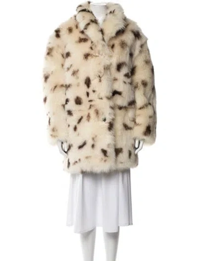 Pre-owned Prada 2025 Shearling Fur Coat W/ Tags In Neutrals