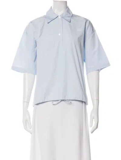 Pre-owned Prada 2025 Short Sleeve Polo In Blue