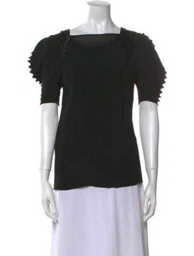 Pre-owned Prada 2025 Square Neckline Blouse In Black