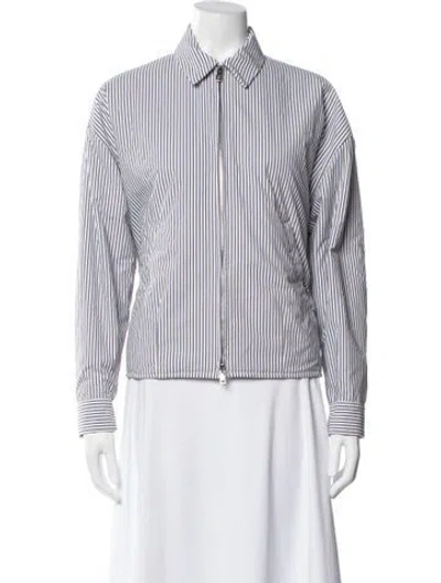 Pre-owned Prada 2025 Striped Jacket In White
