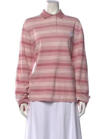 Pre-owned Prada 2025 Striped Polo In Pink