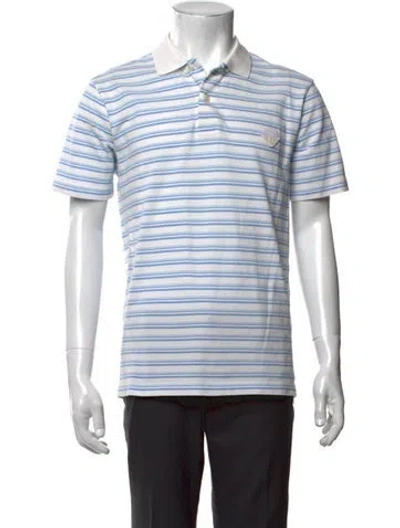 Pre-owned Prada 2025 Striped Polo Shirt In Black