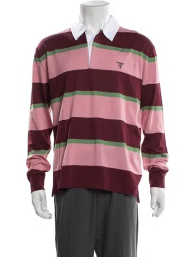 Pre-owned Prada 2025 Striped Polo Shirt W/ Tags In Multicolor