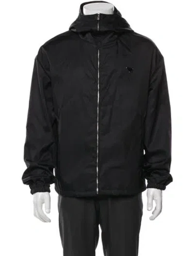 Pre-owned Prada 2025 Tessuto Nylon Windbreaker In Black