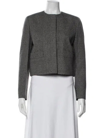 Pre-owned Prada 2025 Tweed Pattern Evening Jacket W/ Tags In Gray