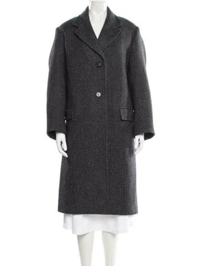 Pre-owned Prada 2025 Virgin Wool Coat In Gray