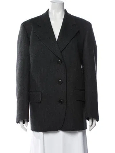 Pre-owned Prada 2025 Virgin Wool Coat In Gray