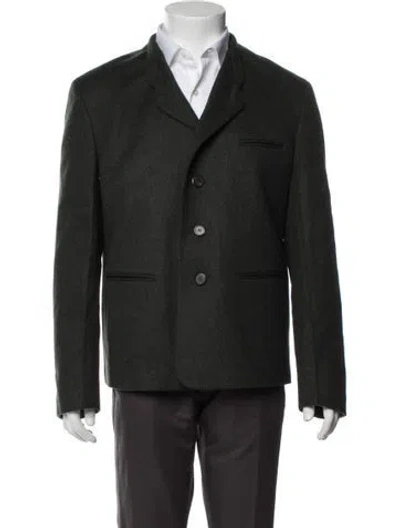Pre-owned Prada 2025 Virgin Wool Jacket In Green