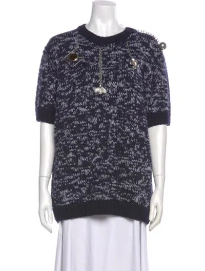 Pre-owned Prada 2025 Virgin Wool Sweater In Blue