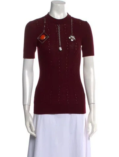Pre-owned Prada 2025 Virgin Wool Sweater In Burgundy