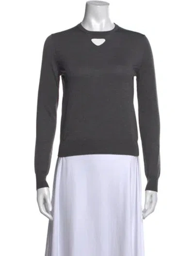 Pre-owned Prada 2025 Virgin Wool Sweater In Grey