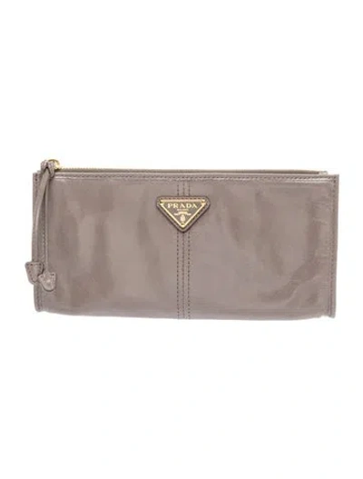 Pre-owned Prada 2025 Wallet In Grey