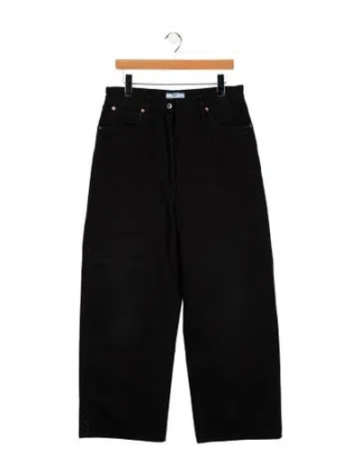 Pre-owned Prada 2025 Wide Leg Jeans In Black