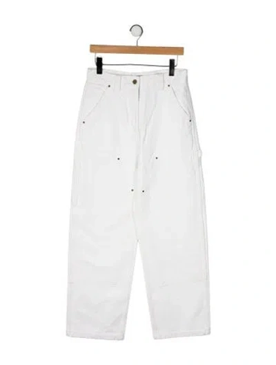 Pre-owned Prada 2025 Wide Leg Jeans In White