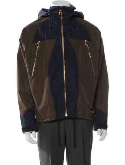 Pre-owned Prada 2026 Colorblock Pattern Performance Jacket In Blue