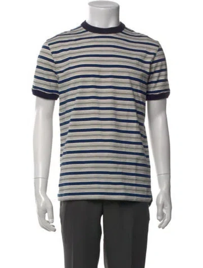 Pre-owned Prada 2026 Enameled Metal Triangle T-shirt In Blue