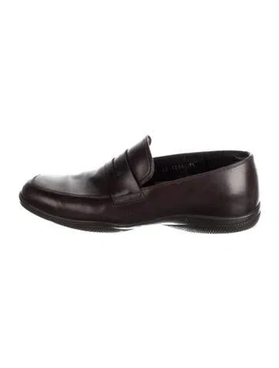 Pre-owned Prada 2026 Leather Dress Loafers In Black
