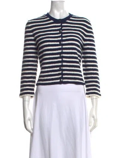 Pre-owned Prada 2026 Striped Sweater In Blue/white