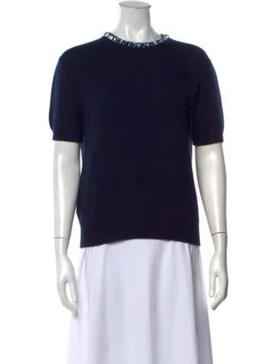 Pre-owned Prada 2026 Virgin Wool Sweater In Blue