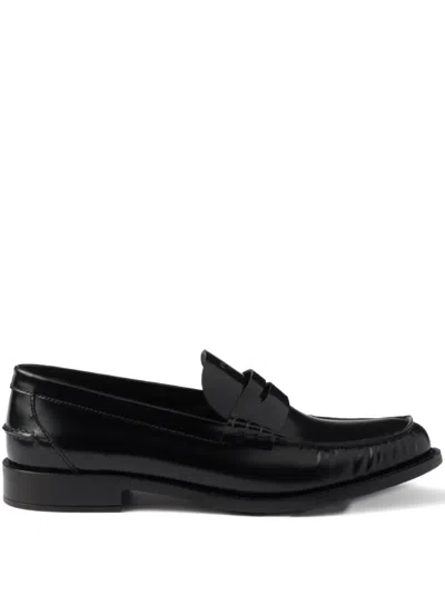 PRADA PRADA 20MM BRUSHED-LEATHER BAND LOAFERS