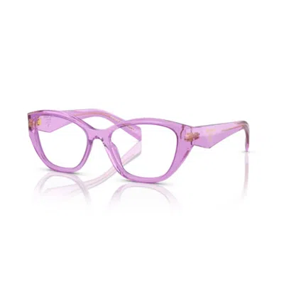 Prada 21zv Vista Translucent Lavender Cat-eye Eyeglasses In Purple