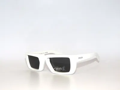 Pre-owned Prada 24ys 24 4615s0 White Dark Gray Sunglasses Pr24ys