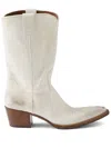 Prada Off White Leather Boots In Nude