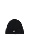 Prada Pr2hc3902dzlf0002bb Wool Ribbed Beanie In Blue