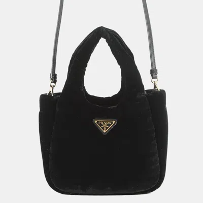 Pre-owned Prada 2way Handbag Black Velvet Size Mini