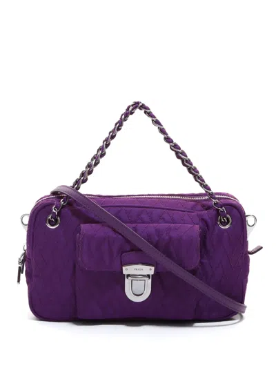 Pre-owned Prada 2way Quilted Shoulder Bag In Purple