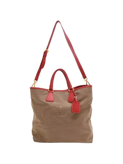 Pre-owned Prada 2-way Tote Bag In Brown