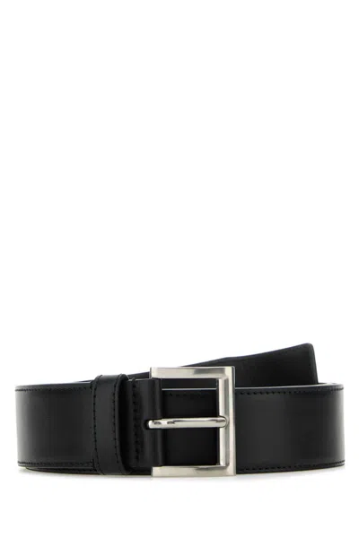Prada 3 Cm Calf Leather Belt In Black