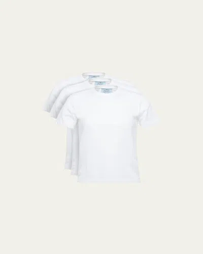 Prada 3-pack Crew-neck Jersey T-shirt In Bianco