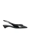 Prada Patent Leather Slingback Pumps In Black