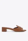 Prada 35 Calf Leather Sandals In Brown