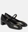 Prada Lamb Leather Block Heel Pumps In Black