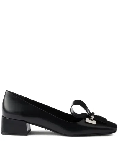 PRADA 35MM BRUSHED-LEATHER PUMPS