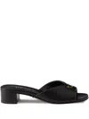 Prada 35mm Padded Leather Sandals In Black