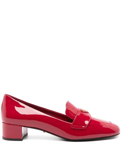 Prada 35mm Patent-leather Pumps In Red