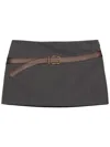 Prada 3d Printed-belt Mini Skirt In Grey