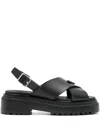 Prada 40mm Cross-strap Platform Sandals