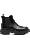 Prada Black Leather Ankle Boot Men
