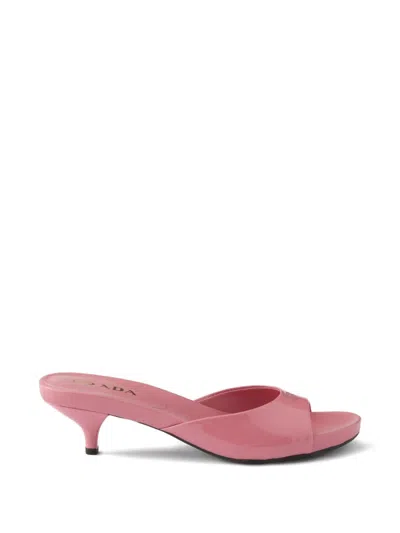 Prada 45mm Leather Mules In Pink