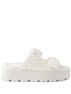 Prada 45mm Padded Leather Sandals In White