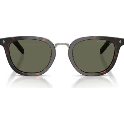 Prada 49mm Polarized Cat Eye Sunglasses In Brown