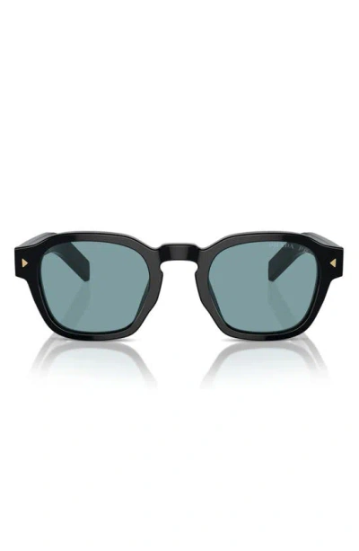 Prada 49mm Round Phantos Sunglasses In Black