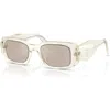 Prada 49mm Small Rectangular Sunglasses In Champagne