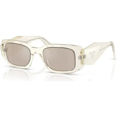 Prada 49mm Small Rectangular Sunglasses In Champagne