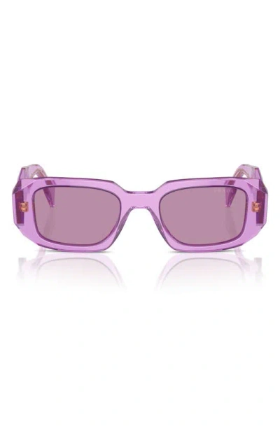 Prada 49mm Small Rectangular Sunglasses In Violet