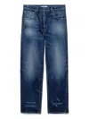 Prada Five Pocket Trousers With Distressed Faded Effect In Blue